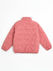 Nautinati Pink Quilted Star Pattern Puffer Jacket for Girls