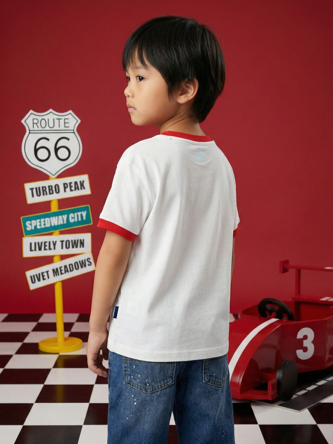 Nautinati Boys' 100% Cotton Teddy Graphic Oversized Crew Neck T-shirt