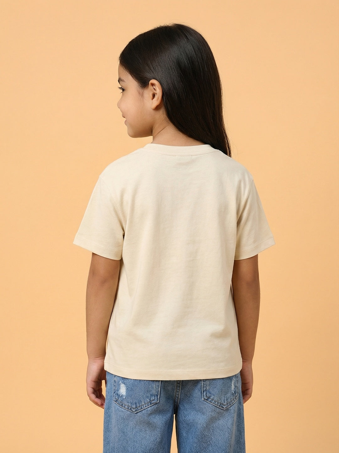 Nautinati Girls' 100% Cotton Disney Minnie & Figaro Garden Graphic Oversized Crew Neck T-shirt