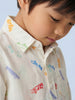 Nautinati Boys' Cotton Linen Blend Skateboard All-over Print Formal Party Shirt