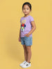 Nautinati Girls' 100% Cotton Crew Neck Disney Minnie Mouse Placement Print T-shirt