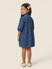 Nautinati  Girls All-over Polka Dot Printed Regular Fit Denim Dress