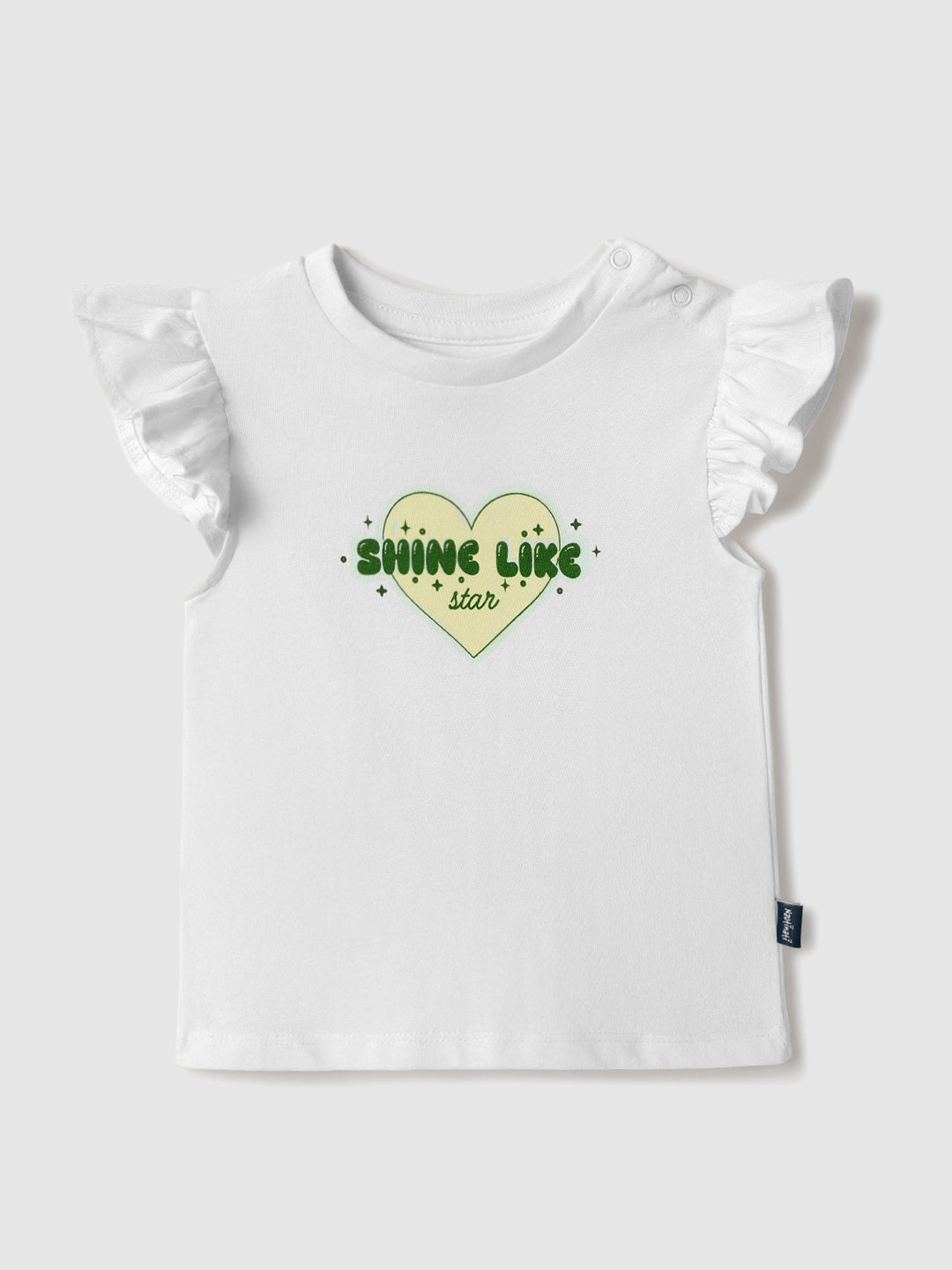 Nautinati Oraganza Green Bow Skirt With White Top Set for Girls