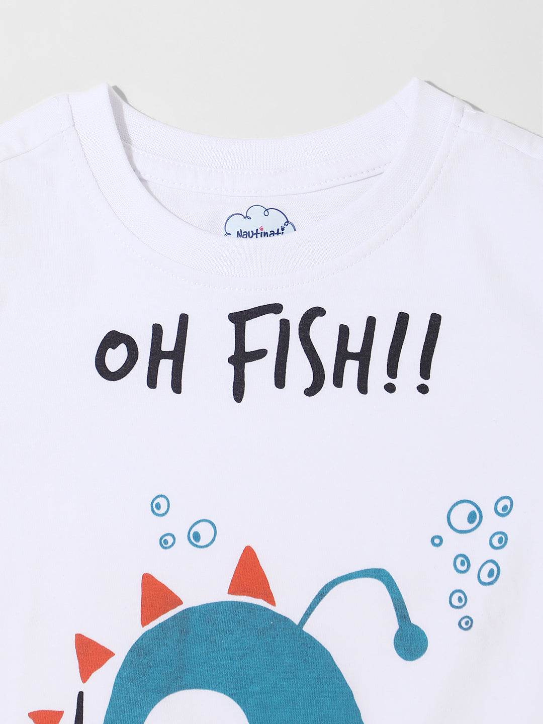 Nautinati Boys Cotton Fish Graphic Print T-shirt