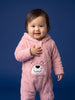 Nautinati Baby Girls Regular Fit Hooded Bear Fur Sleepsuit with Front Zip