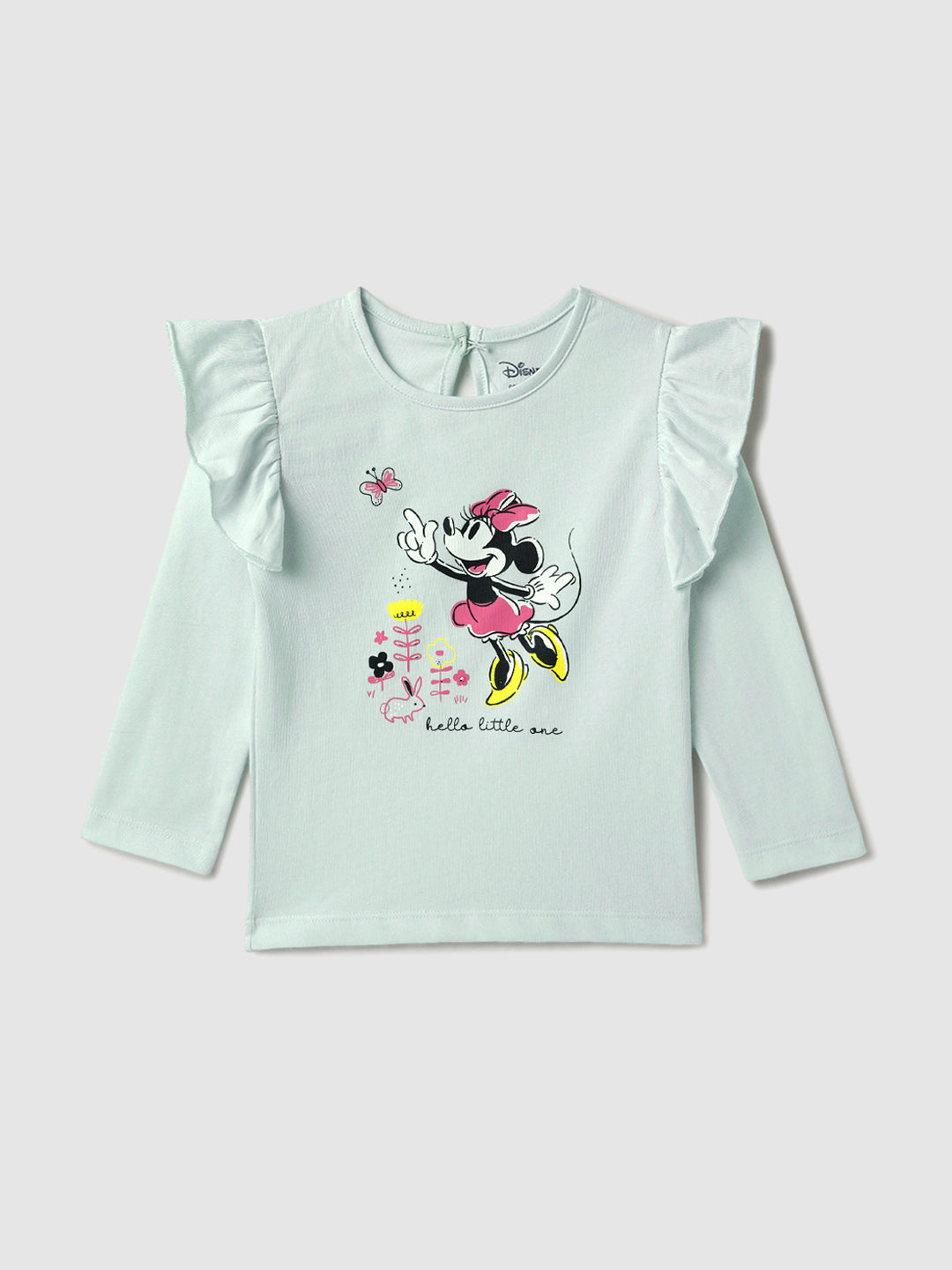 Nautinati Infant Girls’ Cotton Minnie Mouse Printed Top and Striped Pants