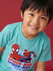 Nautinati Boys' 100% Cotton Crew Neck Marvel Spiderman Placement Print T-shirt
