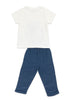 Nautinati Blue & White Crocodile Applique T-Shirt And Shorts Set For Infant Boys