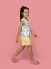 Nautinati Girls Lilo & Stich Printed Regular Fit Round Neck T-shirt and Shorts Clothing Set