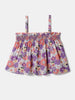 Nautinati Purple Printed Top and Shorts Set for Girls