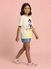 Nautinati Girls' Cotton Disney Snow White Printed T-shirt