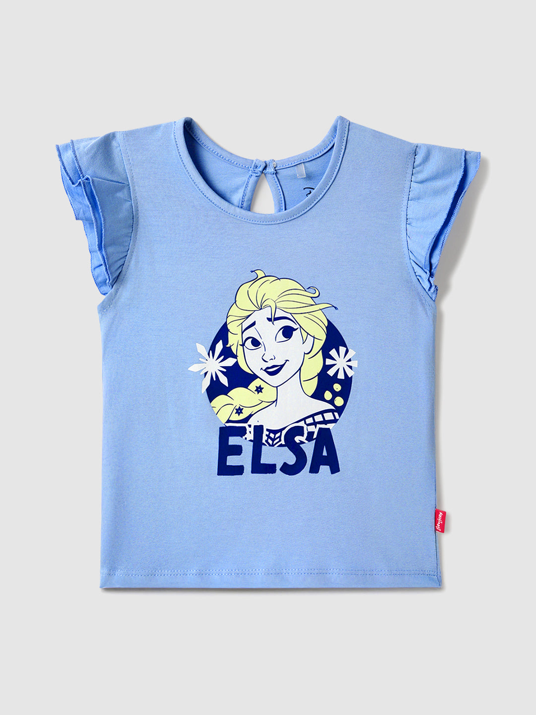 Nautinati Pink & Blue Frozen Print T-shirts for Girls