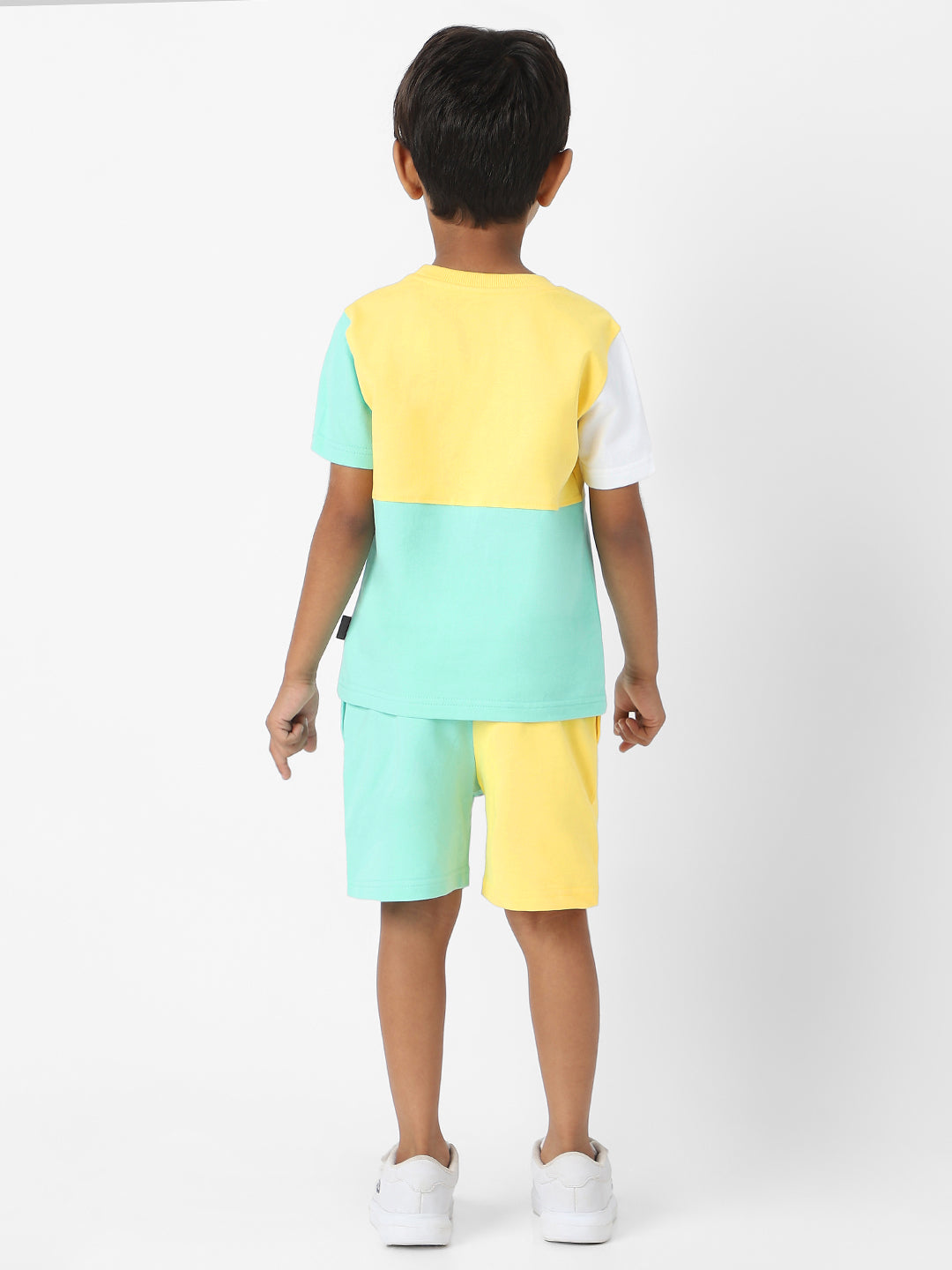 Nautinati Boys' Colourblock Combo Set of T-shirt and Shorts