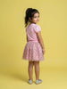 Nautinati Girls Marie Cat Printed Regular Fit Round Neck T-shirt and Skirt Co-ord Set