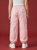 Nautinati Girls' Woven All-over Heart Print Baggy Fit Parachute Pants