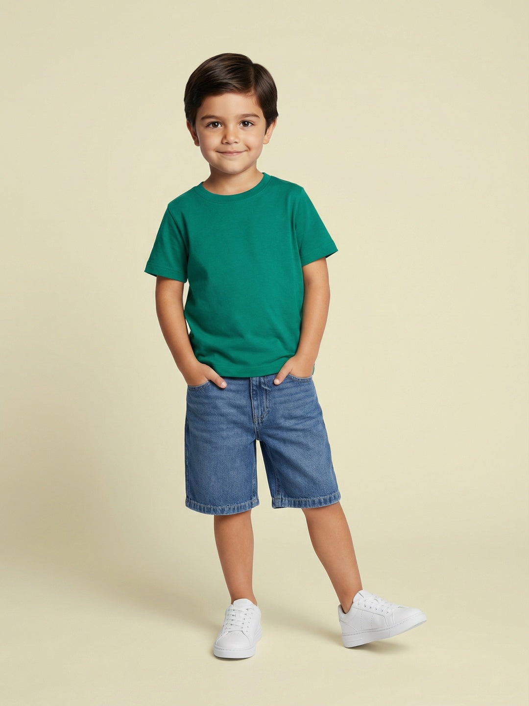 Nautinati Boys' 100% Cotton Pack of 3 Solid Essentials Crew Neck T-shirts