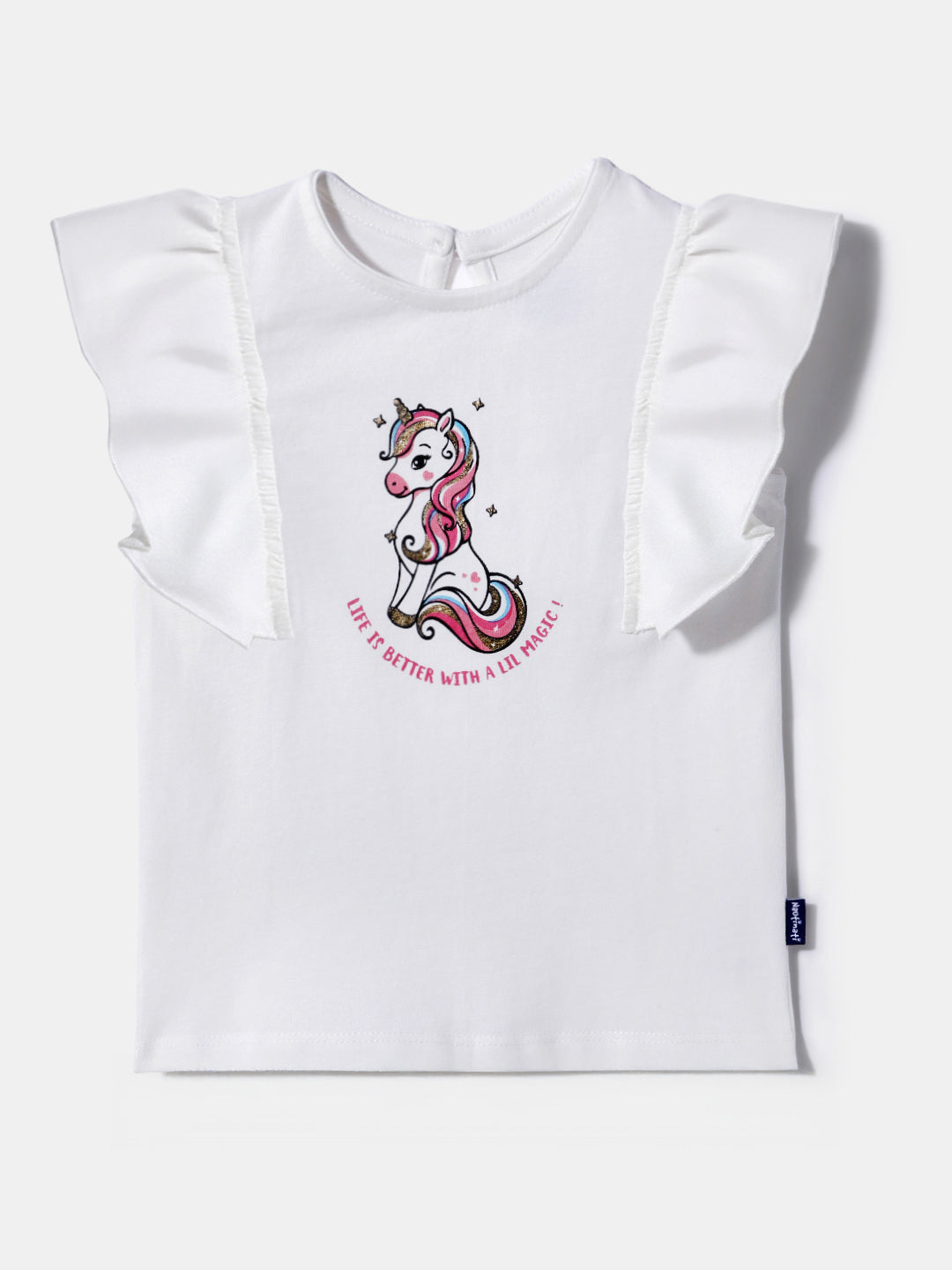 Nautinati Girls' Cotton Top and Mesh Skirt Set| Pigment Print | Age 0 - 2 Years