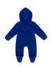 Nautinati Blue Bear Embroidered Badge Hooded Fur Sleepsuit for Infant Boys
