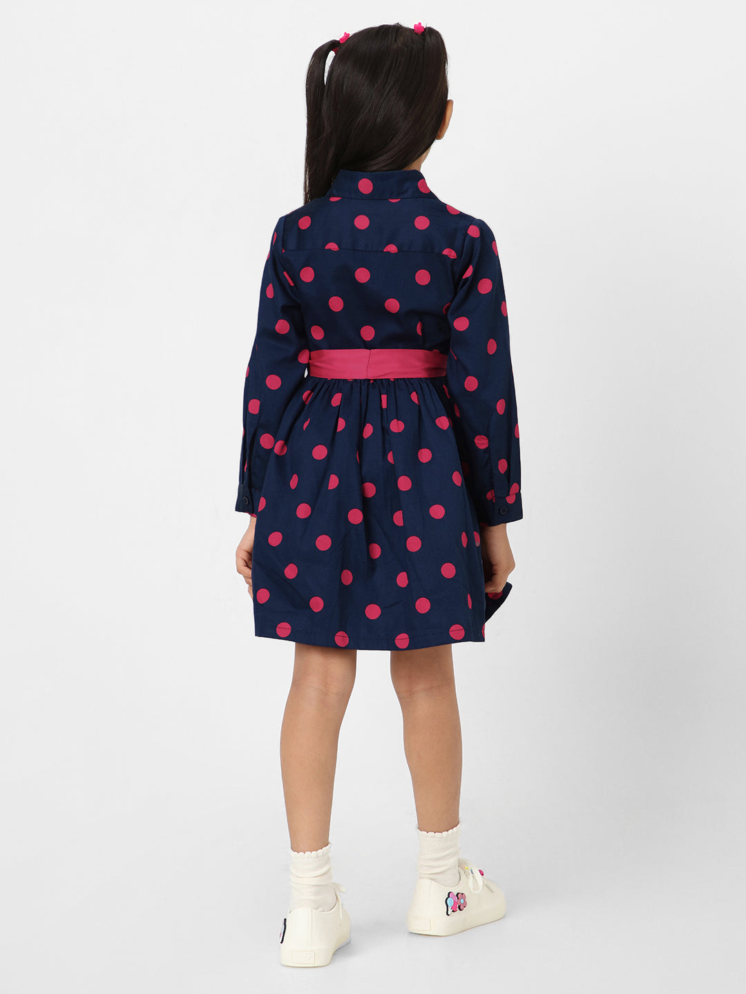 Nautinati Girls' Printed Full Sleeve Dress