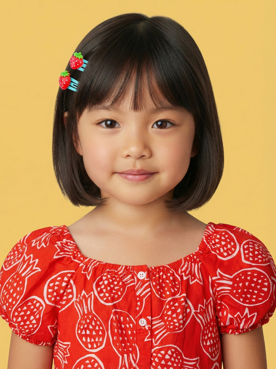 Nautinati Girls' Cotton Blend All-over Print Fit & Flare Dress with Puff Sleeves