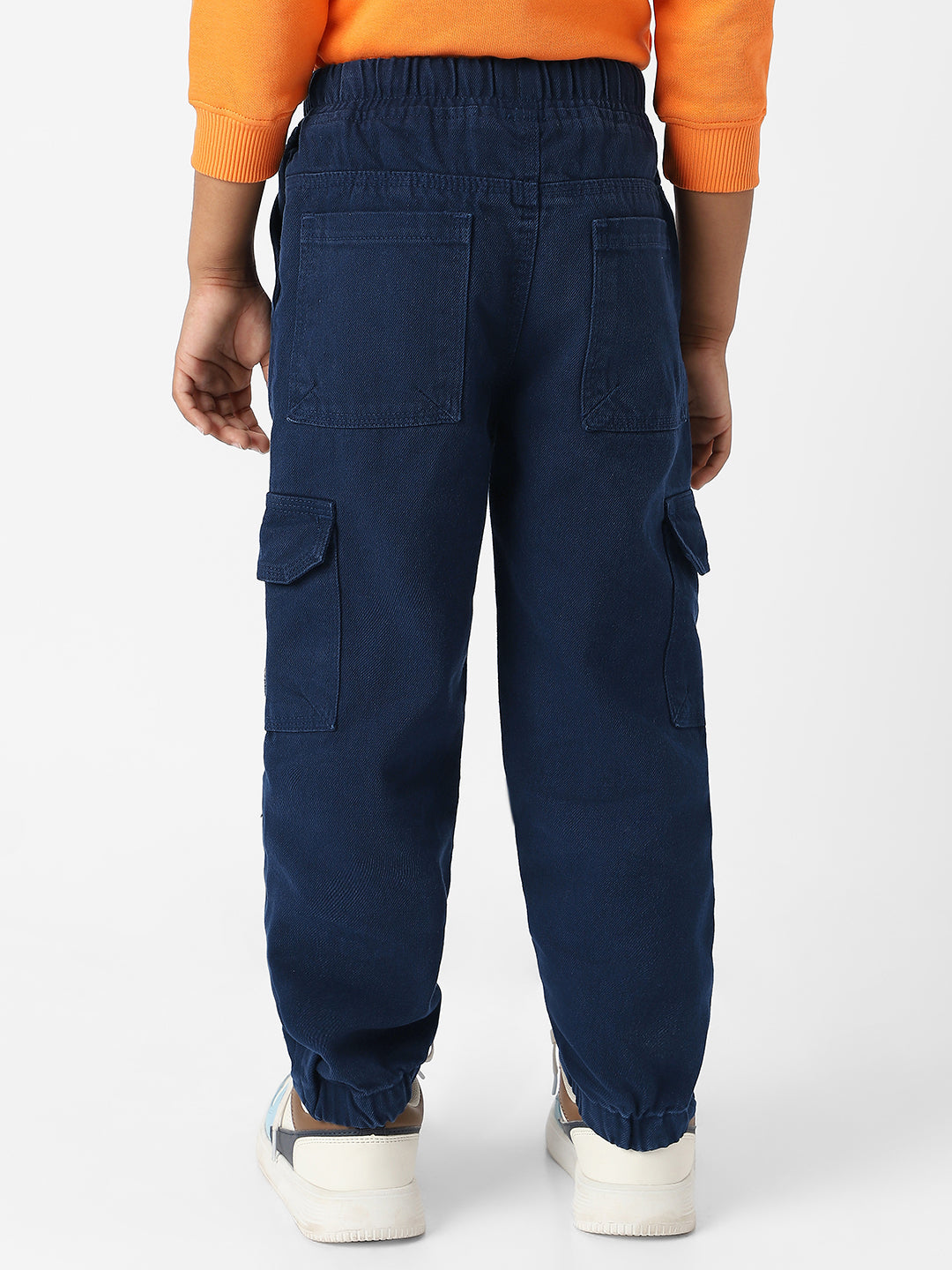 Nautinati Boys' Bear Patch Denim Cargo Style Joggers