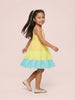 Nautinati Girls Graphic Printed Regular Fit Tank Style Sleeveless Tiered Dress