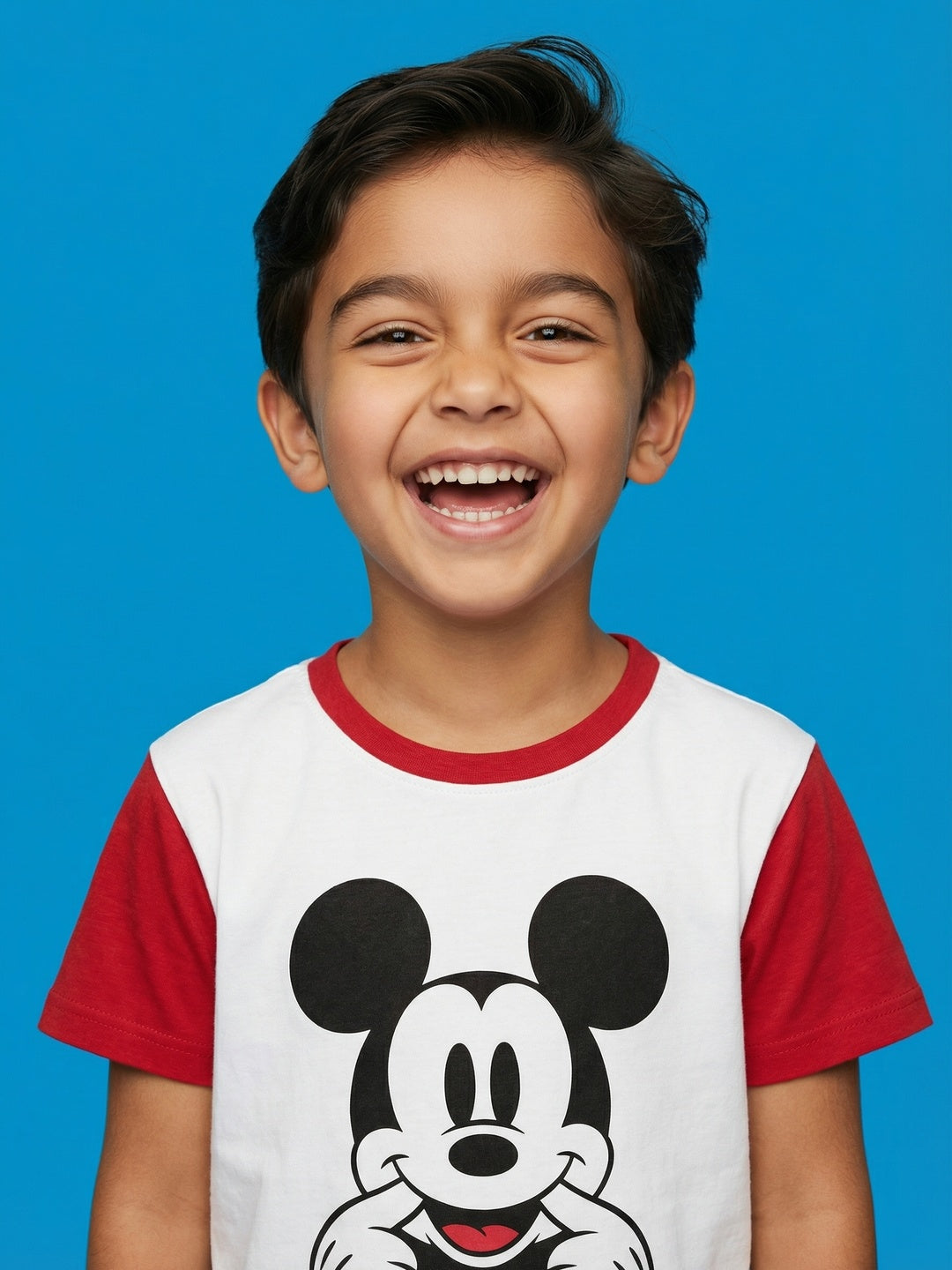Nautinati Boys' 100% Cotton Disney Mickey Mouse Front & Back Graphic Oversized T-shirt