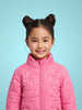 Nautinati Pink Quilted Star Pattern Puffer Jacket for Girls