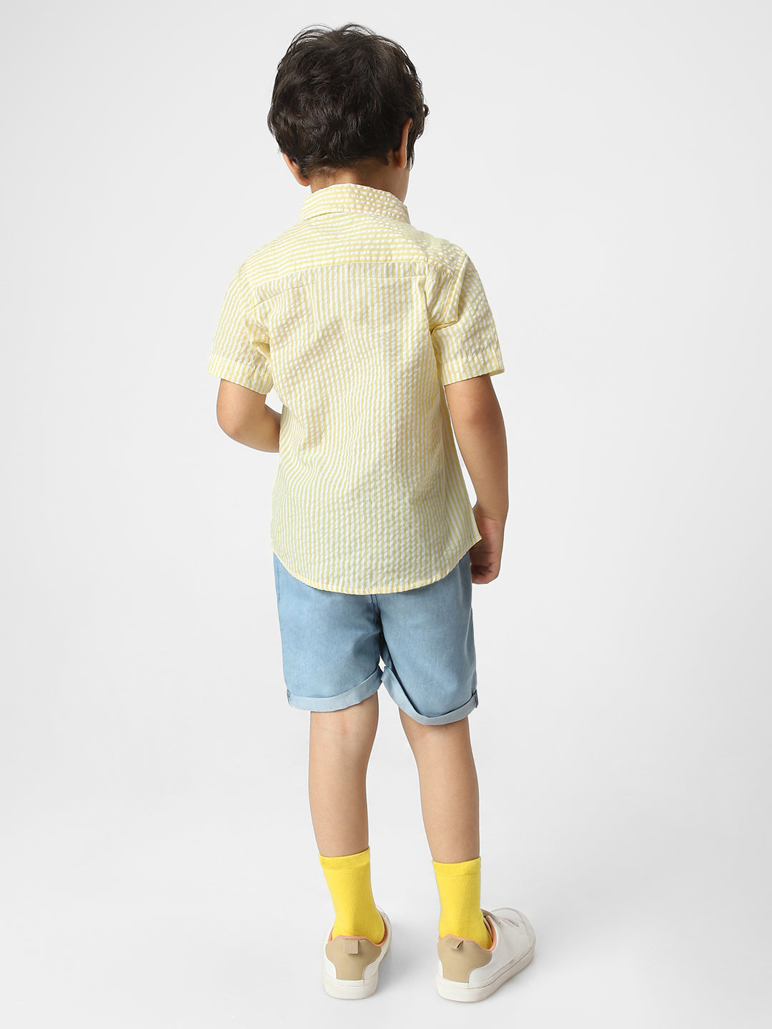 Nautinati Boys' Cotton Combo Set Of Striped Shirt And Shorts