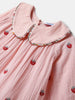 Nautinati Baby Pink Strawberry Embroidered Dress for Infant Girls