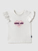 Nautinati Oraganza Lavender Bow Skirt With White Top Set for Girls