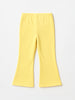 Nautinati Lemon Yellow Cotton Lycra Rib Fitted & Flared Leggings For Girls