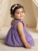 Nautinati Baby Girls' A-line Holographic All-over Star Foil Print Mesh Party Dress with Sequinned Bow