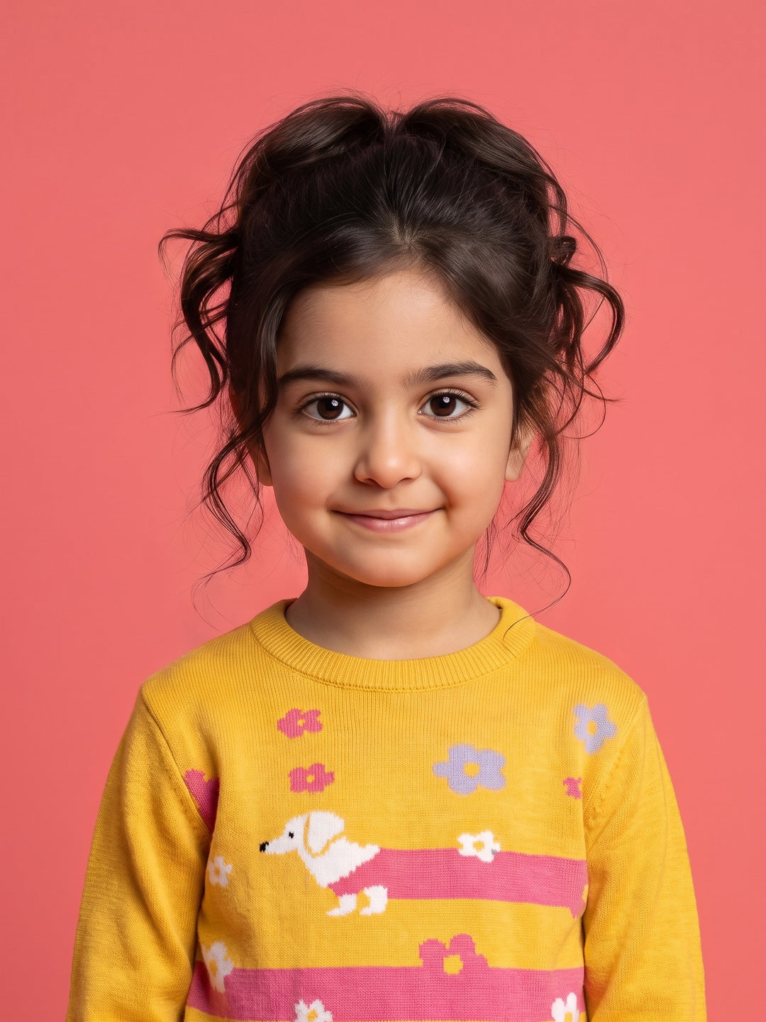 Nautinati Girls Relaxed Fit Dachshund Fuzzy Sweater, Age 2-10 Years