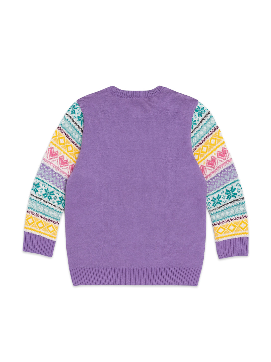 Nautinati Striped Multicolour Flat-Knit Sweater For Girls