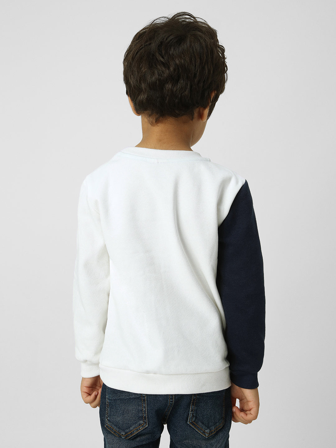 Boys Colourblocked Chest Print Sweatshirt