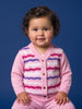 Nautinati Baby Girls Striped Pink Sweater & Pyjama Set