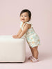 Nautinati Girls' 100% Cotton All-over Floral Print Jumpsuit with Mock Belt