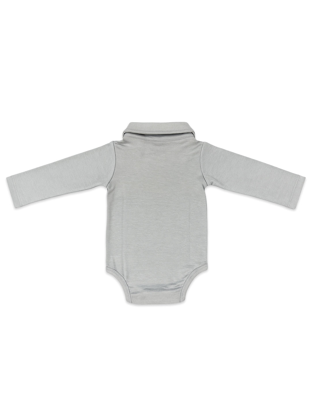Nautinati Grey Mickey Mouse Graphic Bodysuit With A Blue Bow For Infant Boys