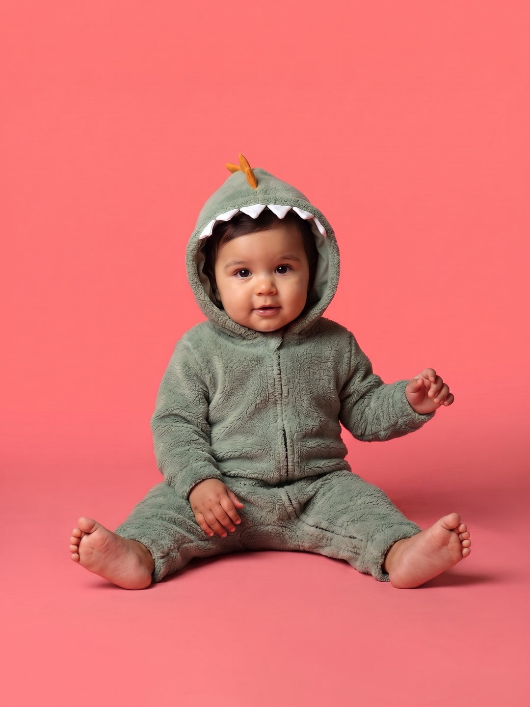 Nautinati Baby Boys Dino Fur Sleepsuit, Age 0-2 Years
