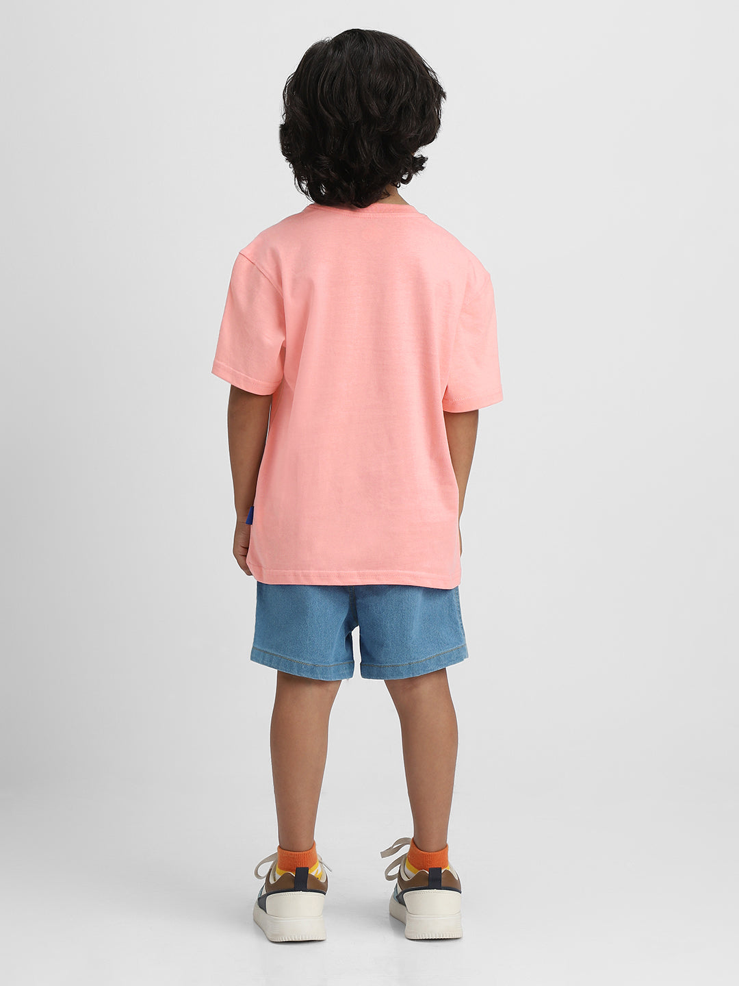 Nautinati Printed T-shirt and Denim Shorts Set for Boys | Age 2 - 10 Years