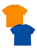 Nautinati Pack of 2 Orange and Blue Marvel Captain America Printed T-shirts for Boys