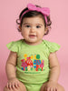 Nautinati Baby Girls' 100% Interlock Cotton Pack of 2 Tropical Print Bodysuits with Cute Frill Details