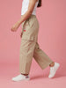 Nautinati Girls Pure Cotton Cherry Placement Print Baggy Fit Wide-leg Pants