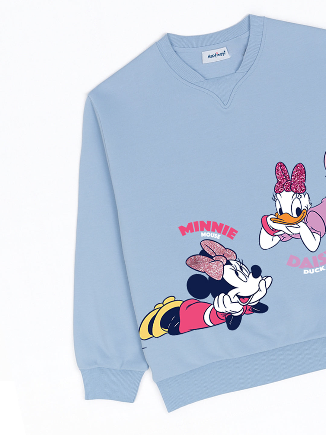 Nautinati Blue Minnie Mouse and Daisy Duck Print Sweatshirt for Girls