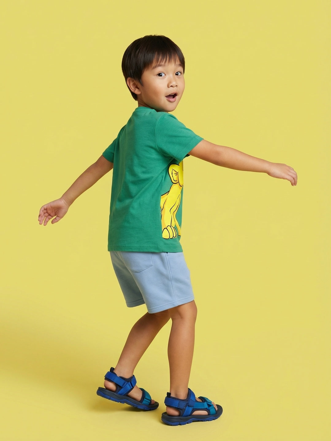 Nautinati Boys' 100% Cotton Crew Neck Disney Lion King Simba Placement Print T-shirt