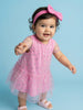 Nautinati Baby Girls' A-line Frilled Mesh All-over Flower & Polka Dot Print Party Dress