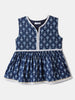 Nautinati Blue & White Festive Ethnic Set For Girls – Cotton Comfort & Style
