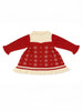 Nautinati Red and White Printed Sweater Dress for Girls