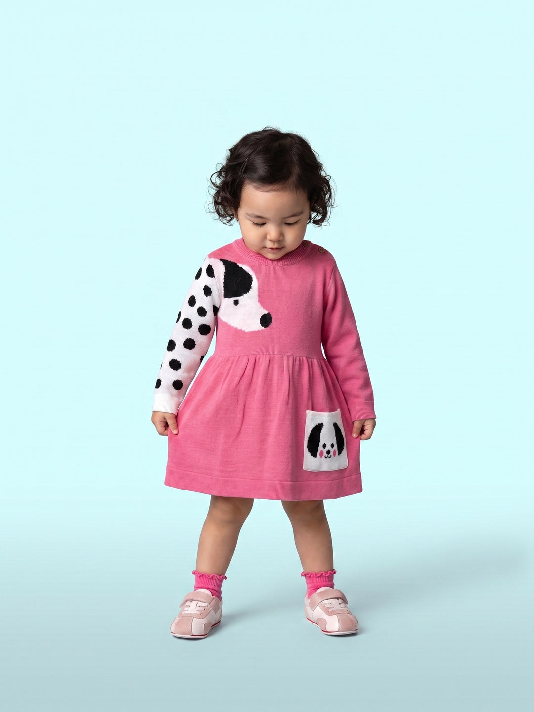 Nautinati Baby Girls Dalmatian Sweater Dress, Age 3 Months-2 Years
